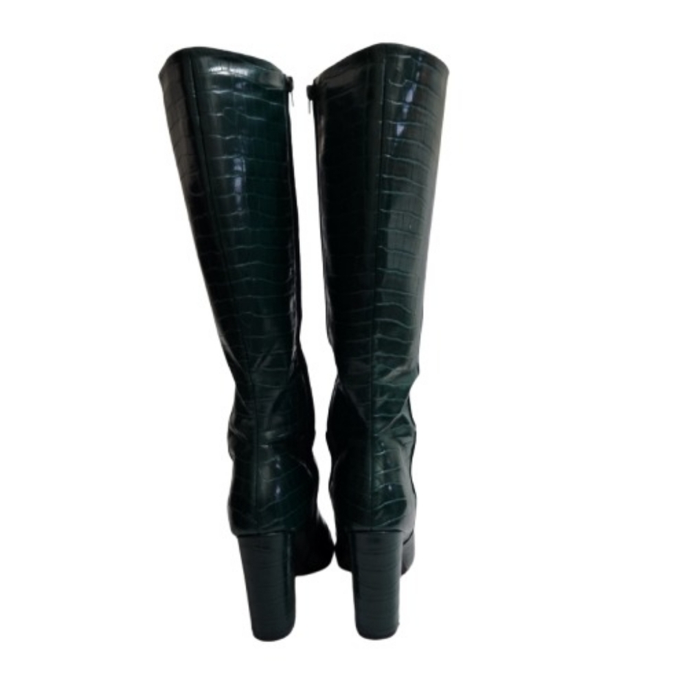 Madden Girl Ronni Dark Green Croc-embossed Knee High Boots - Picture 6 of 15